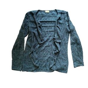 Clientele Dark Gray Knit Cardigan Sweater Small